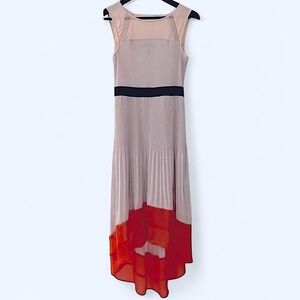 Y2K MaxAzria BCBG Pleated High-Low Color Block Dress (NWOT)